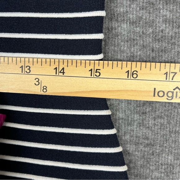 Michael Kors Ottoman Stripe Navy Bodycon Dress Women's Size Large - Picture 10 of 11